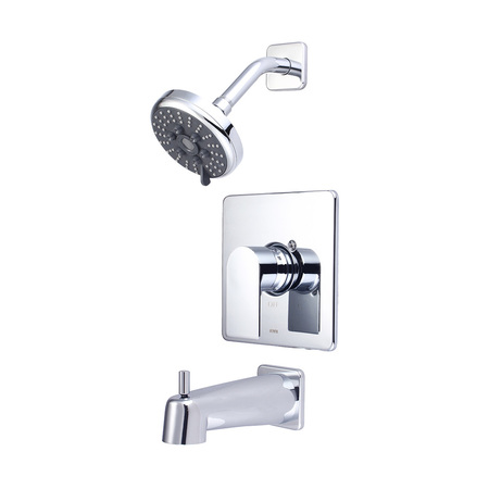 OLYMPIA FAUCETS Single Handle Tub/Shower Trim Set, Wallmount, Polished Chrome T-23914